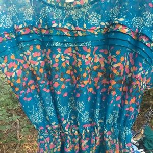 LAST CHANCE Sheer Mossimo Floral Tunic Small Blue